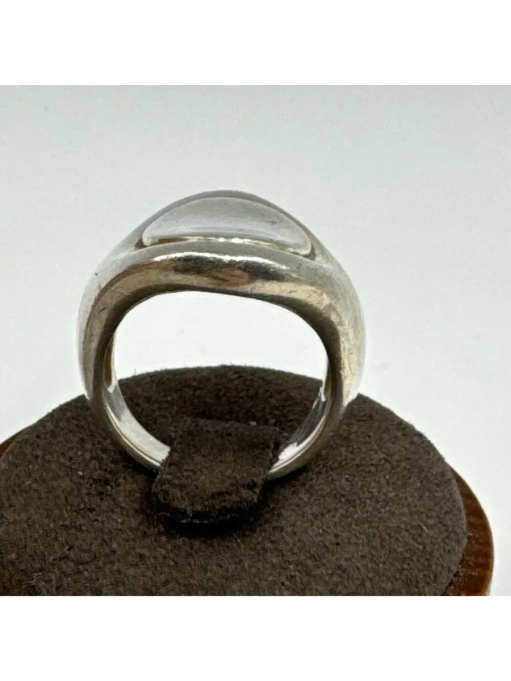 VTG Solid Sterling Silver 925 Modernist Tapered Band Signet Ring Size 7.5
